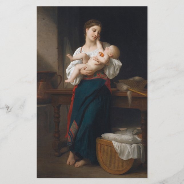 Papelería Madre e hijo (por Bouguereau) (Anverso)