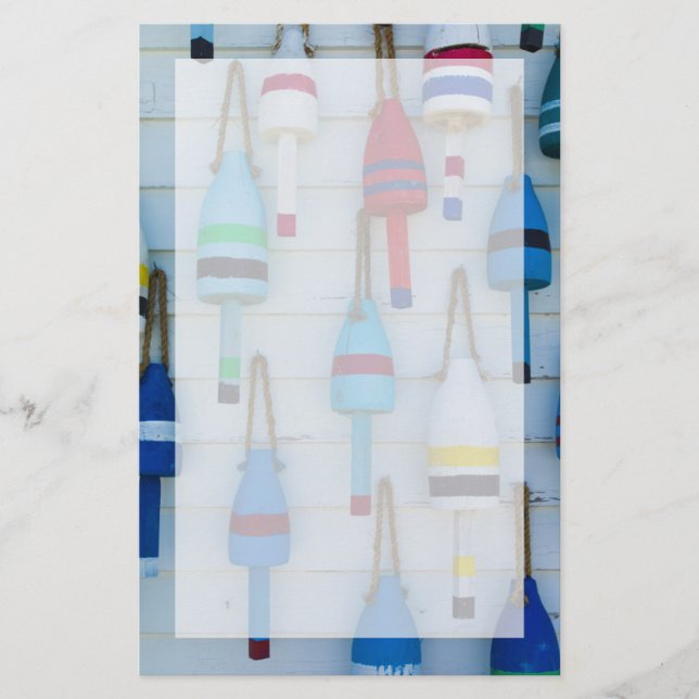 Papelería Maine, Stonington, boyas decorativas de langosta (Anverso)