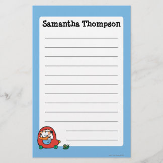 Papelería Maisy conduce un coche rojo lindo