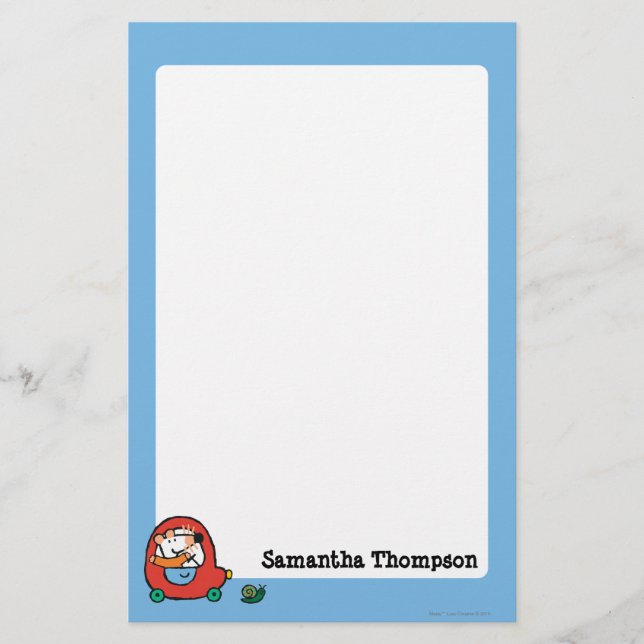 Papelería Maisy conduce un coche rojo lindo (Anverso)