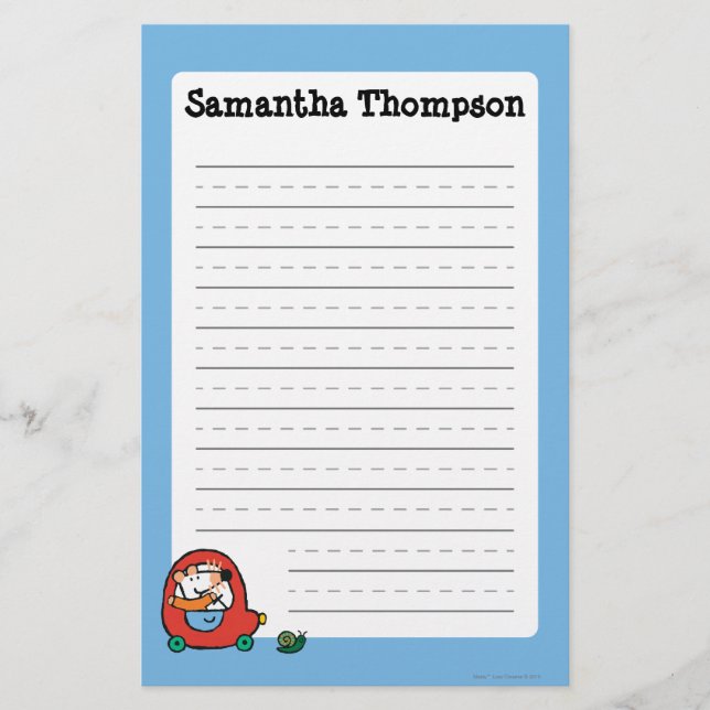 Papelería Maisy conduce un coche rojo lindo (Anverso)