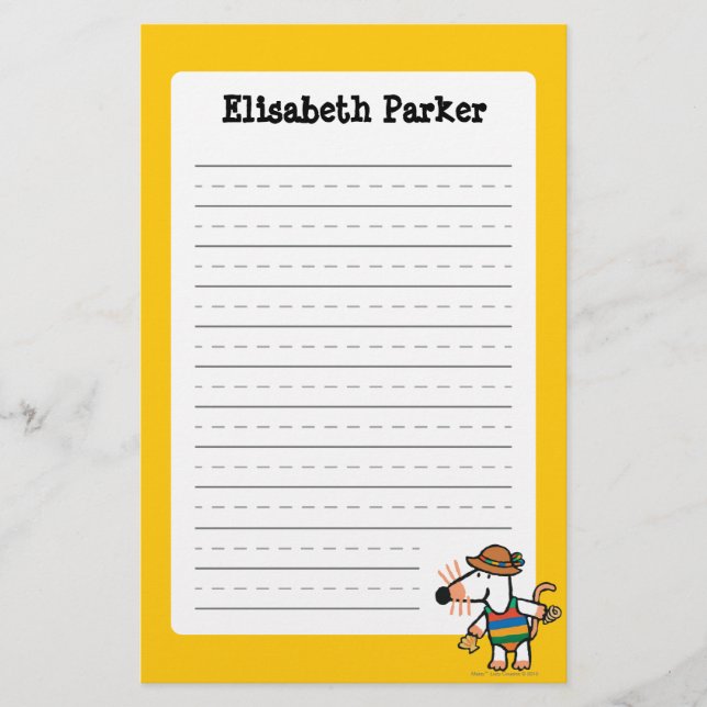 Papelería Maisy que recoge cáscaras en la playa (Anverso)