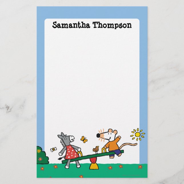 Papelería Maisy y Dotty Seesaw en el recreo (Anverso)