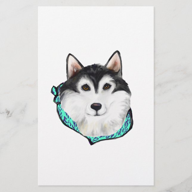 Papelería Malamute de Alaska (Anverso)