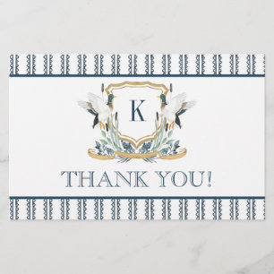 Papelería Mallard Duck doblado Gracias Nota