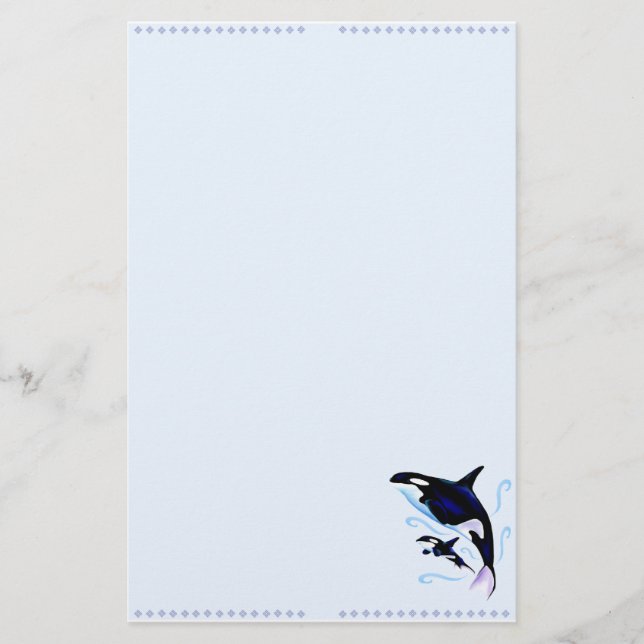 Papelería Mamá de la orca y efectos de escritorio del bebé (Anverso)