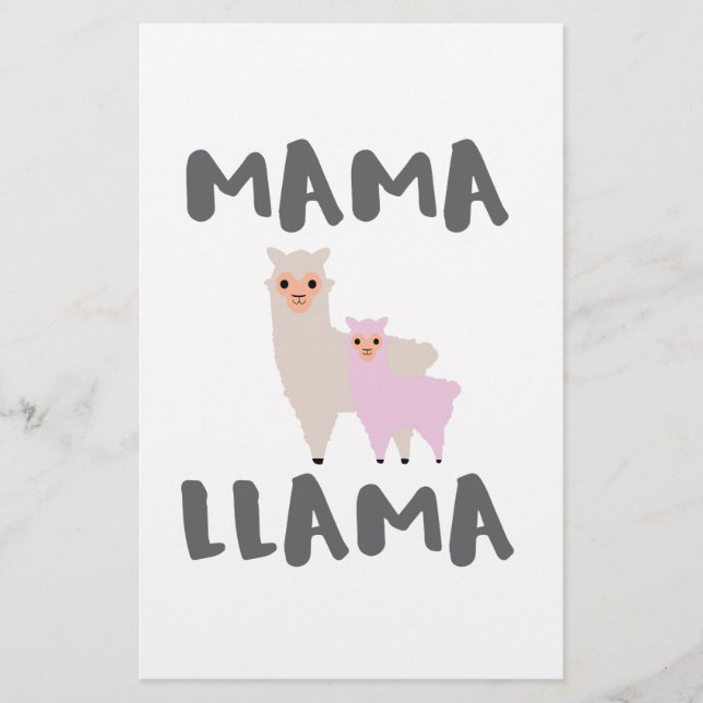 Papelería Mama Llama Mom (Anverso)