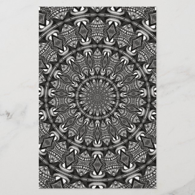 Papelería Mandalá monocromo (Anverso)