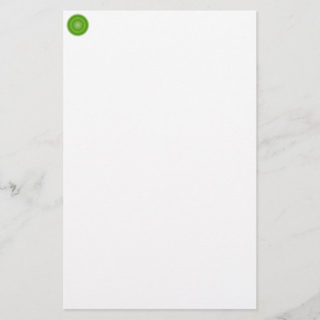 Papelería Mandalá verde del sol (Anverso)
