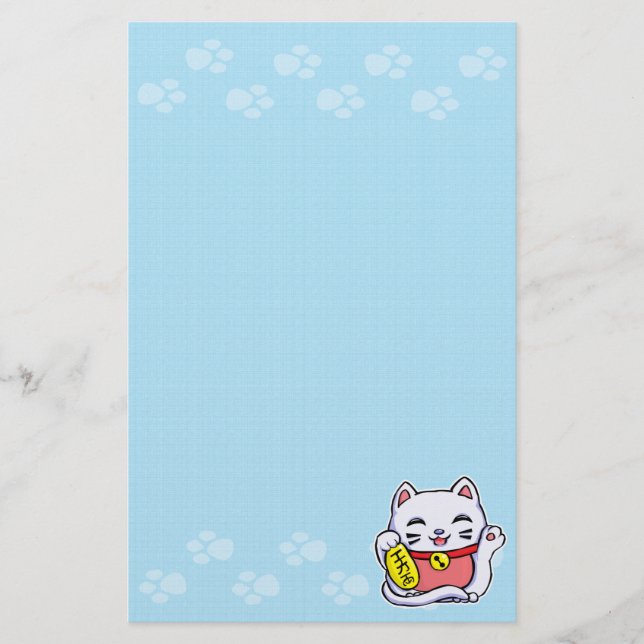Papelería Maneki Neko Gato afortunado (Anverso)