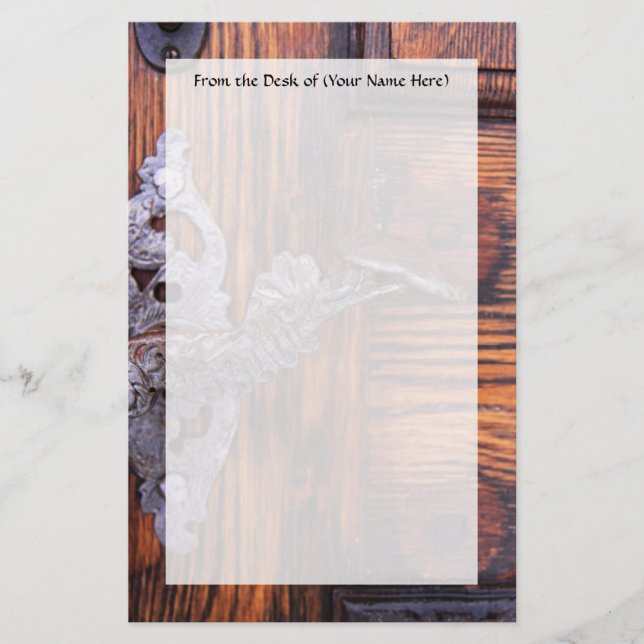 Papelería Mango de puerta de época, inmueble de madera envej (Anverso)