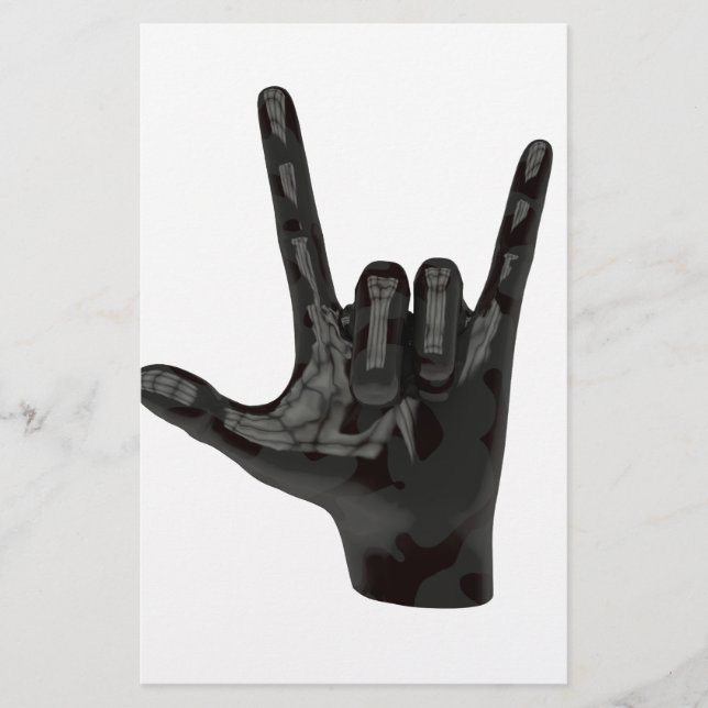 Papelería mano de cuernos del diablo (Anverso)