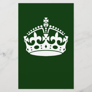 Papelería MANTENER TRANQUILA A LA CORONA verde en este Perso