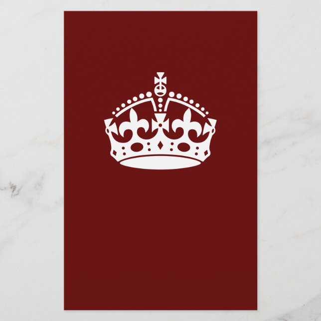 Papelería Mantener tranquilo el acento rojo de la corona bor (Anverso)
