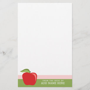 Papelería Manzana de maestro personalizada con manzana moder