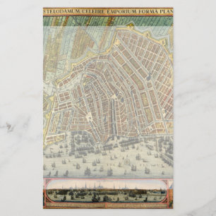 Papelería Mapa antiguo de Amsterdam, Holanda aka Países