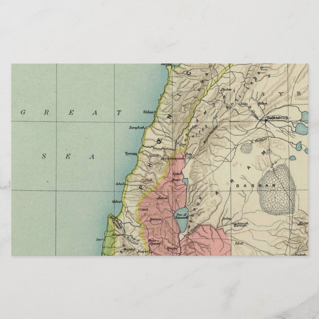 Papelería Mapa antiguo de Israel (Anverso)