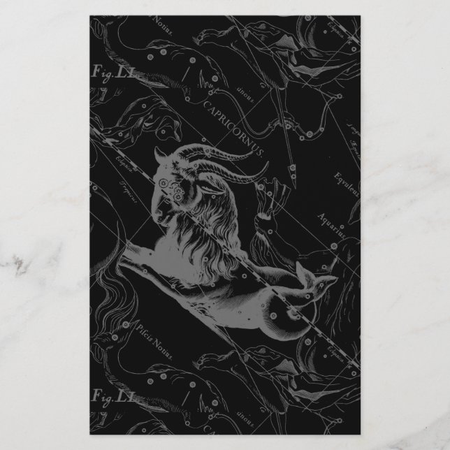 Papelería Mapa de Constelación de Capricornio Hevelius Engra (Anverso)