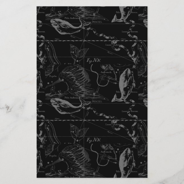 Papelería Mapa de constelación de Pisces de Hevelius 1690 (Anverso)
