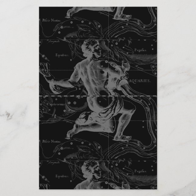 Papelería Mapa de constelación de Rótulo de Aquarius de Heve (Anverso)