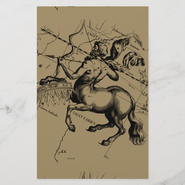 Papelería Mapa de constelación de Sagittarius (Anverso)
