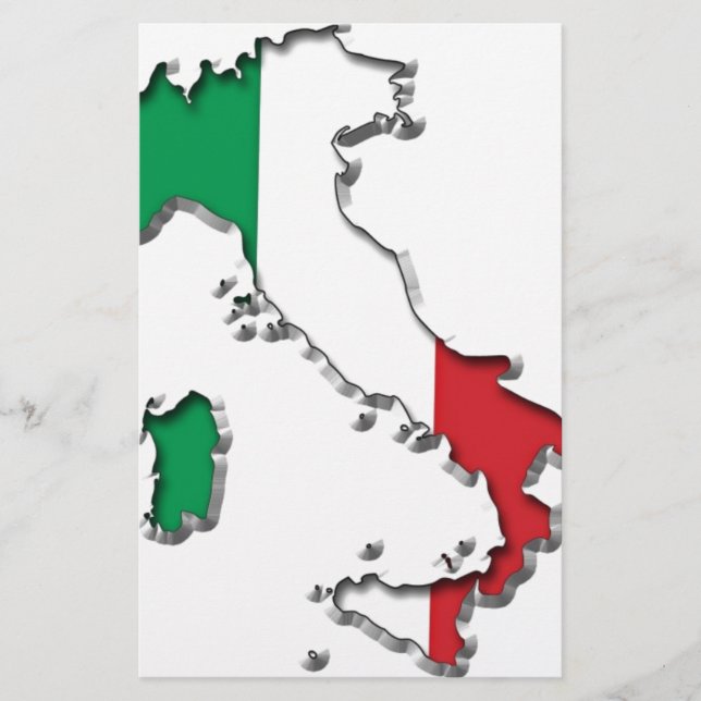 Papelería Mapa de Italia (Anverso)