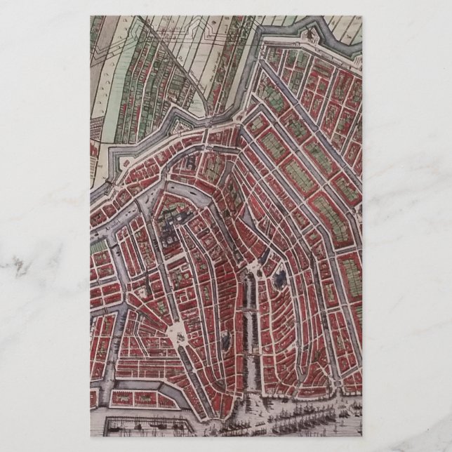 Papelería Mapa de la ciudad de Réplica de Amsterdam 1652 (Anverso)