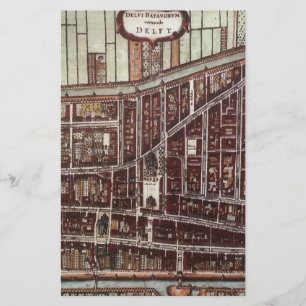 Papelería Mapa de la ciudad de réplicas de Delft 1649