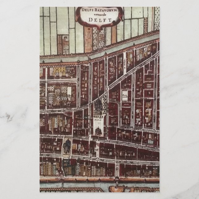 Papelería Mapa de la ciudad de réplicas de Delft 1649 (Anverso)