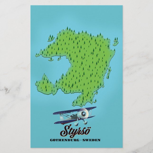 Papelería Mapa de Styrsö Gotemburgo Suecia (Anverso)