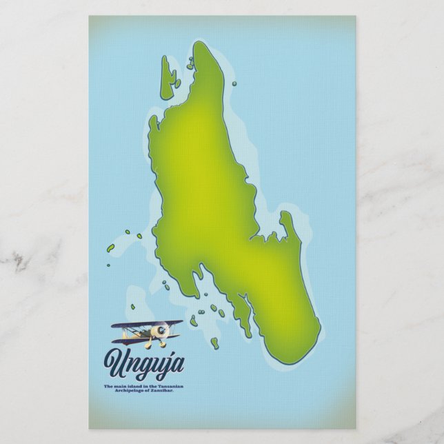 Papelería mapa de viaje de la isla de Unguja (Anverso)