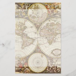 Papelería Mapa del Antiguo Mundo de Frederick de Wit, c. 168
