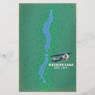 Papelería Mapa del lago Maligne Alberta Canadá