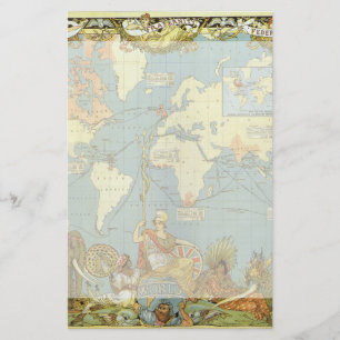 Papelería Mapa del mundo antiguo del Imperio británico, 188