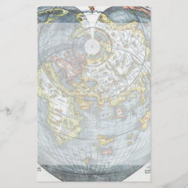 Papelería Mapa del mundo antiguo en forma de corazón vintage