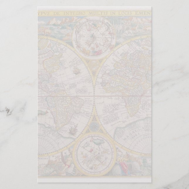 Papelería Mapa del mundo medieval a partir de 1525 (Anverso)