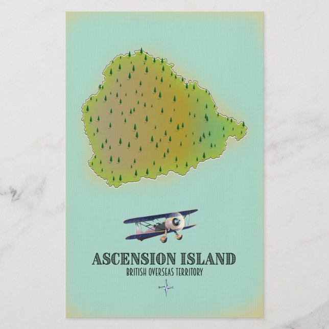 Papelería Mapa del territorio de ultramar de la isla de Asce (Anverso)