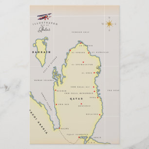 Papelería Mapa ilustrado de Qatar