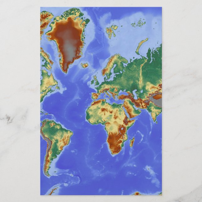 Papelería Mapa internacional de la geografía mundial (Anverso)