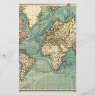 Papelería Mapa Mundial Antiguo