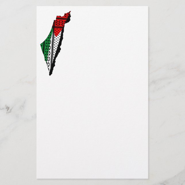 Papelería Mapa palestino con bandera y patrón de Keffiyeg (Anverso)
