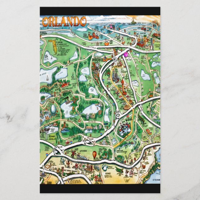 Papelería Mapa Personalizado de Orlando Florida (Anverso)