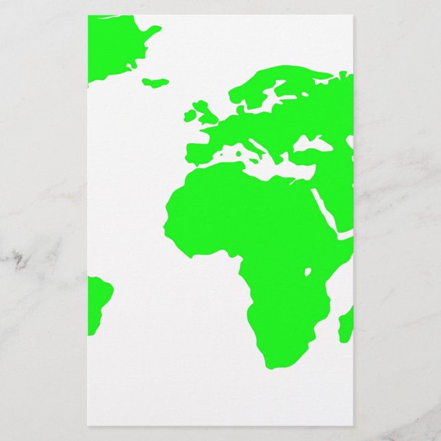 Papelería Mapa Verde del Mundo Blanco (Anverso)