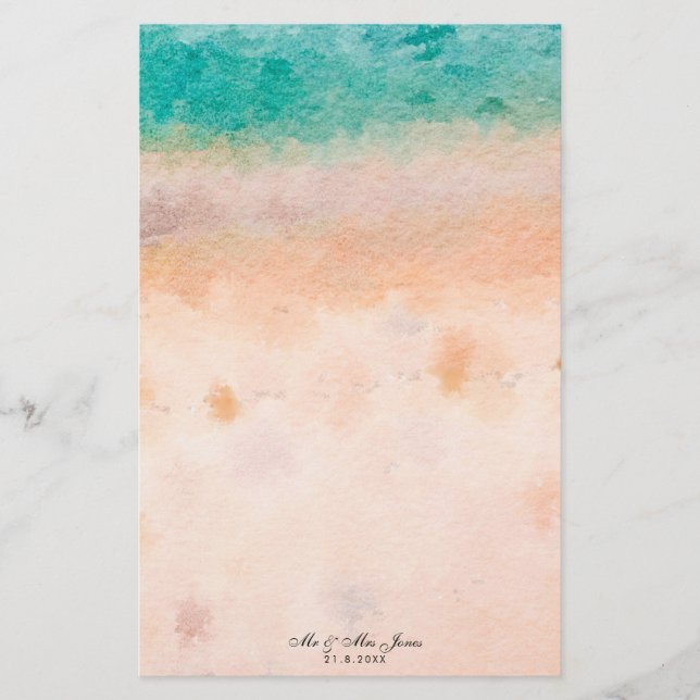 Papelería mar playa y boda tropical (Anverso)