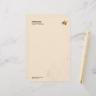 Papelería Marca de agua de abeja de miel moderna