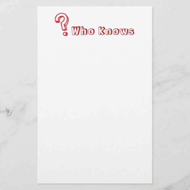 Papelería Marca de preguntas (Anverso)