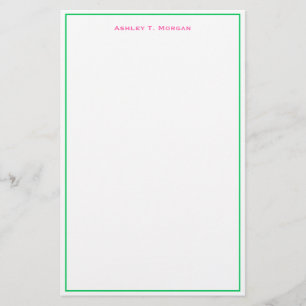 Papelería Marco de bricolaje blanco esmeralda rosado súper s