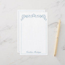 Papelería Marco de Cresta de Cinta Azul y Blanco Personaliza