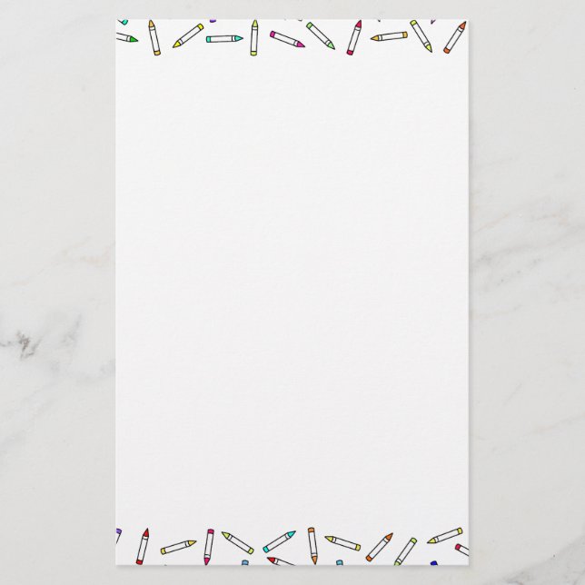 Papelería Marco decorativo del patrón de crayón personalizad (Anverso)