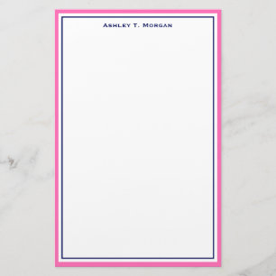 Papelería Marco y BG de bricolaje simplista, blanco azul ros